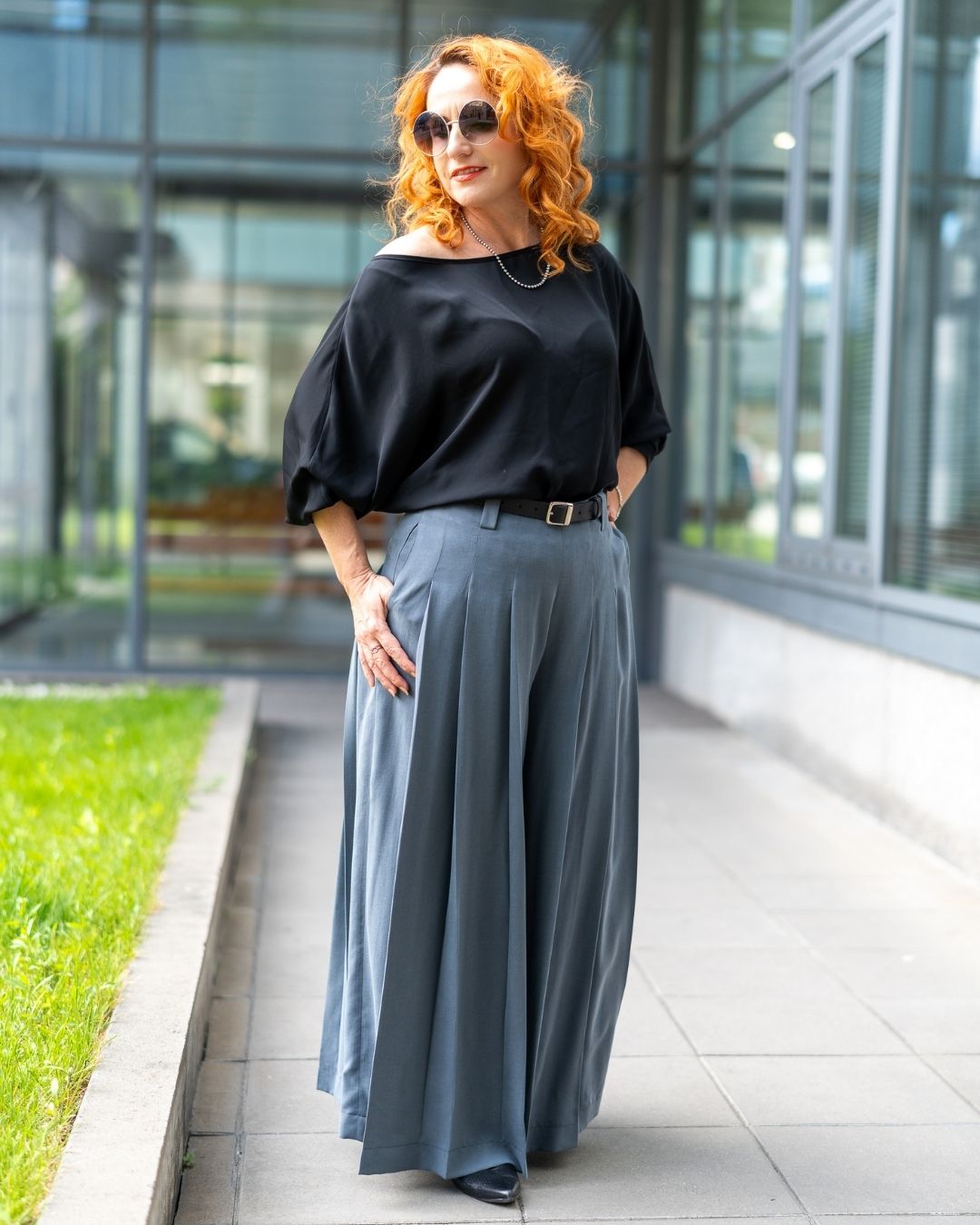 JENNY - MAXI skladané tencelové sukňovice "grey" - Image 8