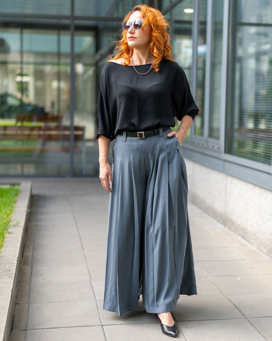 JENNY - MAXI skladané tencelové sukňovice "grey" - Image 2