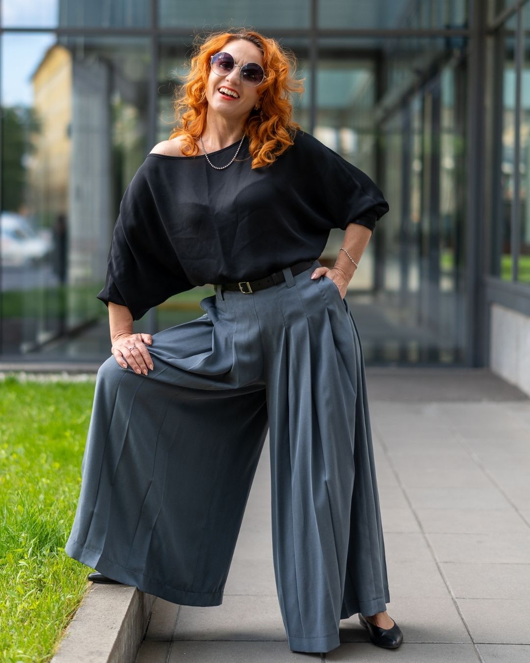 JENNY - MAXI skladané tencelové sukňovice "grey" - Image 4