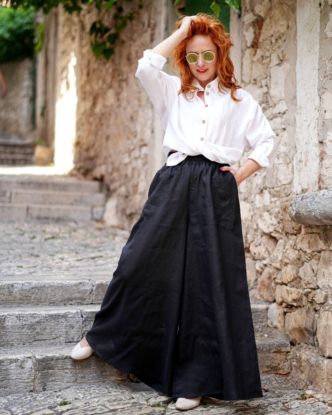 ANDY - ľanové maxi pants  "RôZNE FARBY" - Image 11