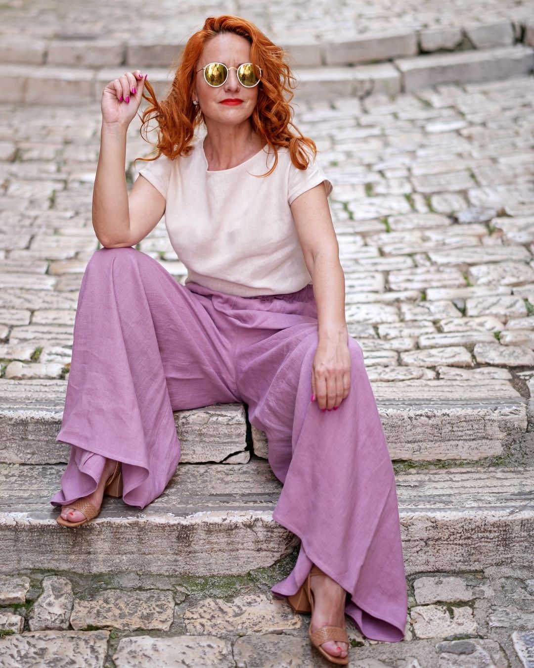 ANDY - ľanové maxi pants  "RôZNE FARBY" - Image 2