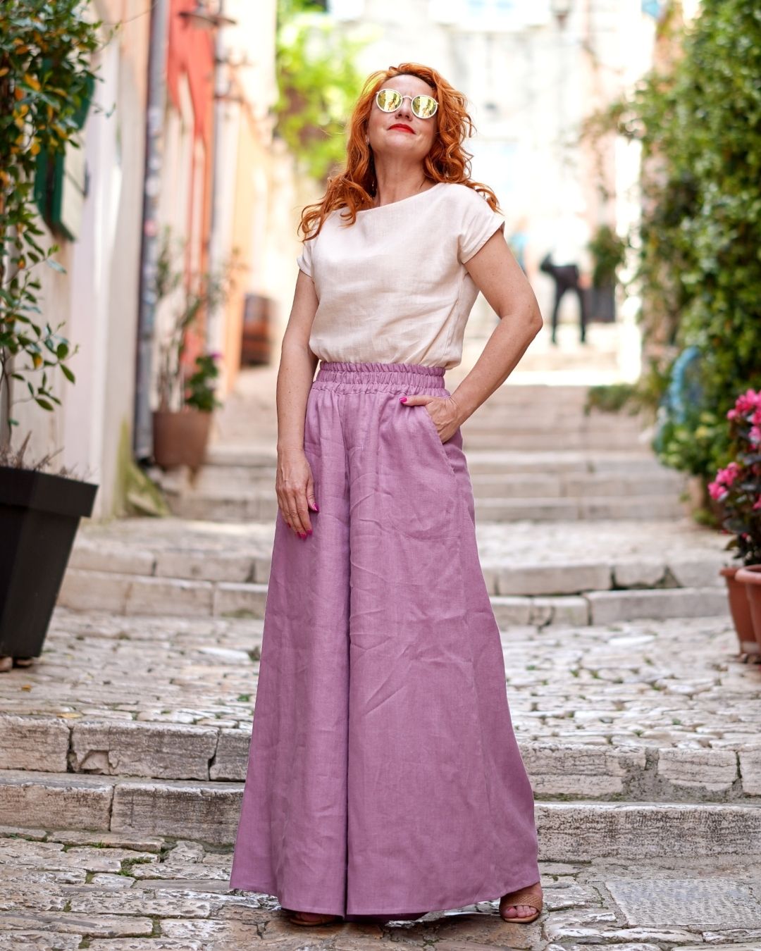 ANDY - ľanové maxi pants  "RôZNE FARBY" - Image 5