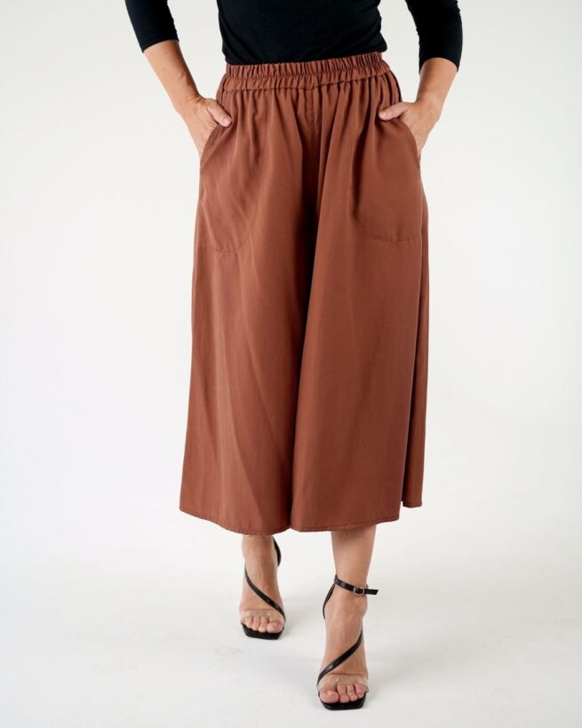 CINDY - tencelové culottes "milk chocolate" - Image 3