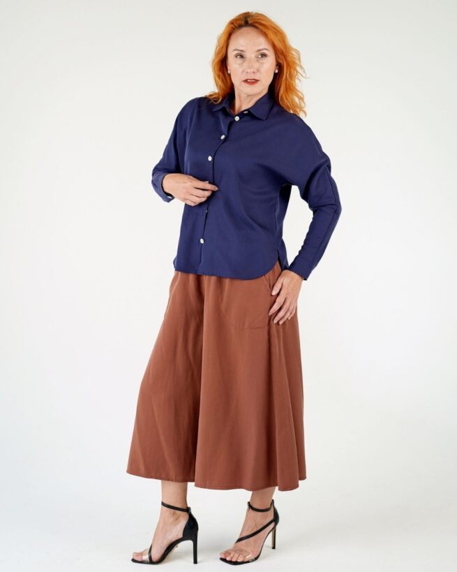 CINDY - tencelové culottes "milk chocolate" - Image 4