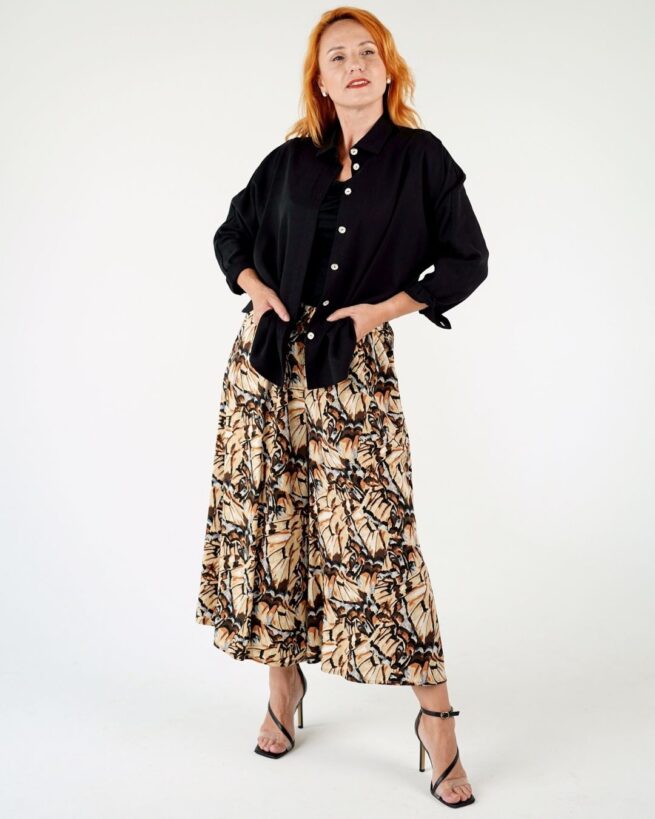 CINDY - tencelové culottes "caramel" - Image 3