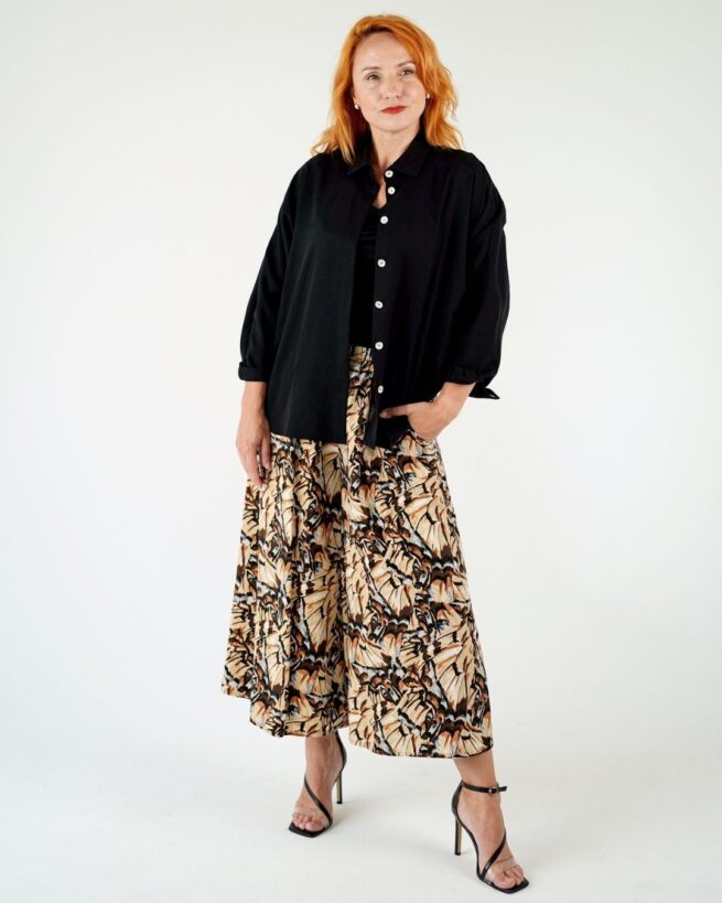 CINDY - tencelové culottes "caramel" - Image 2