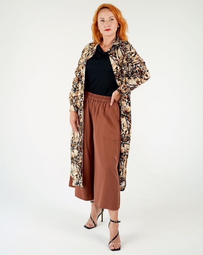 CINDY - tencelové culottes "milk chocolate" - Image 8