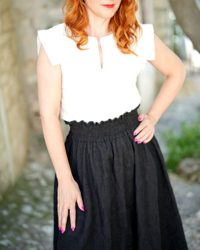 ALEXANDRINA - madeirová sukňa vyšívaná "čierna" - Image 5