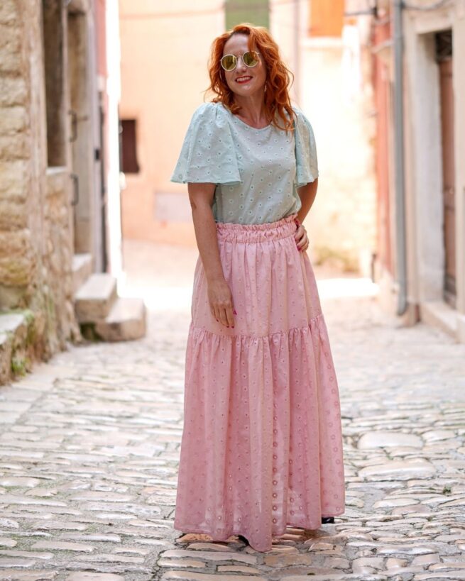 DOROTEA - maxi madeirová sukňa pastelová "3 farby" - Image 4