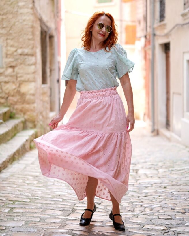 DOROTEA - maxi madeirová sukňa pastelová "3 farby" - Image 6