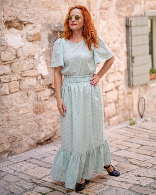 TEODORA - maxi madeirová sukňa pastelová "3 farby"
