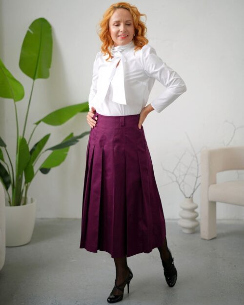 TILDA - elegantná skladaná sukňa  "RôZNE FARBY"