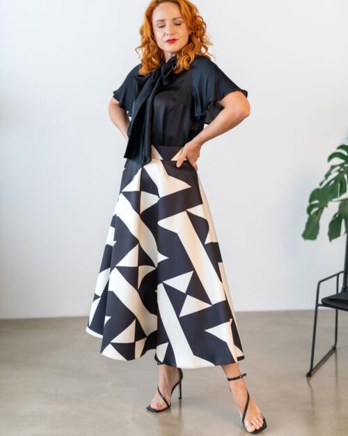 DAPHNE - exkluzívna sukňa "black geometry"