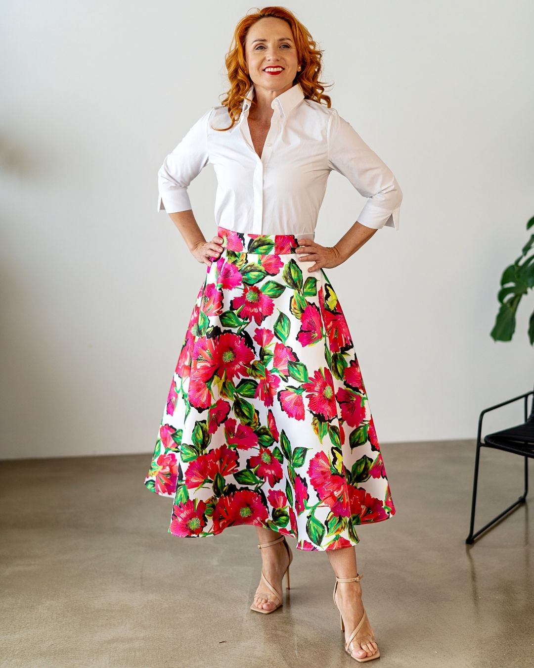 DAPHNE - exkluzívna sukňa "fuchsia flowers" - Image 8