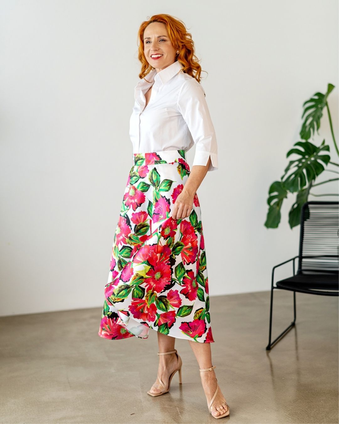 DAPHNE - exkluzívna sukňa "fuchsia flowers" - Image 7