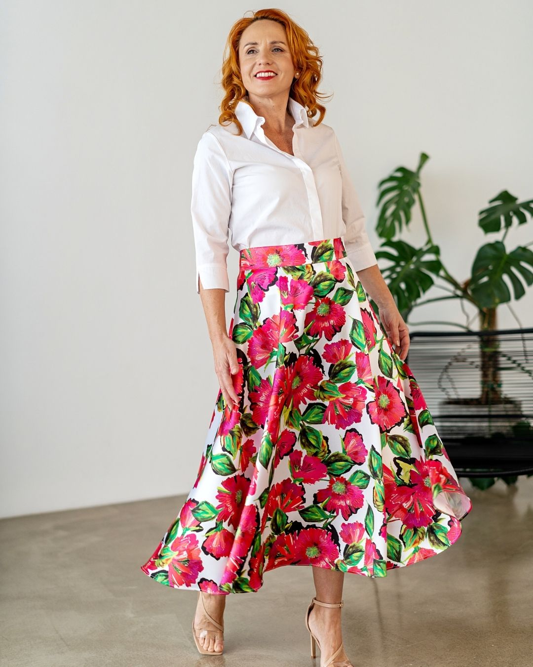 DAPHNE - exkluzívna sukňa "fuchsia flowers" - Image 6