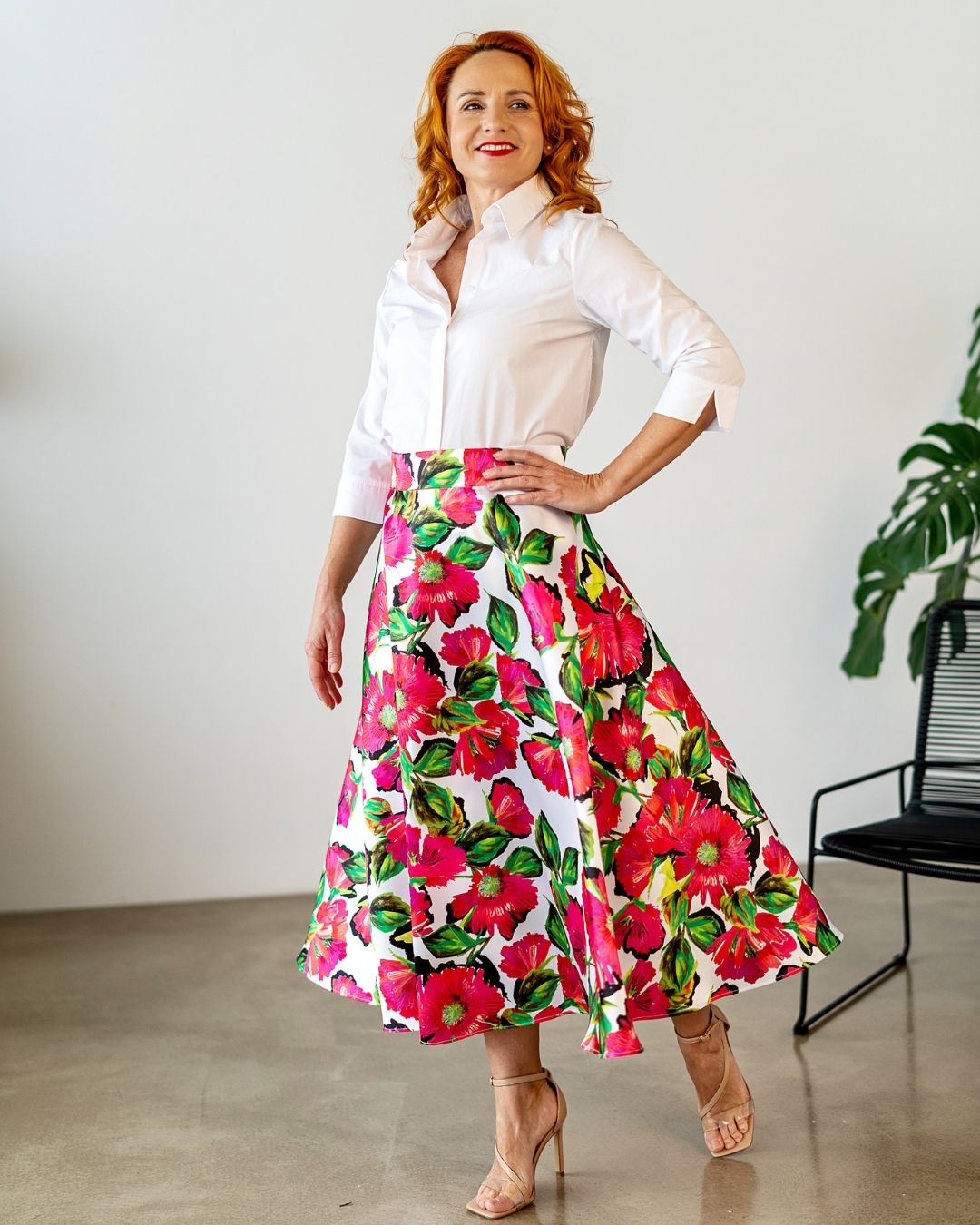 DAPHNE - exkluzívna sukňa "fuchsia flowers" - Image 2