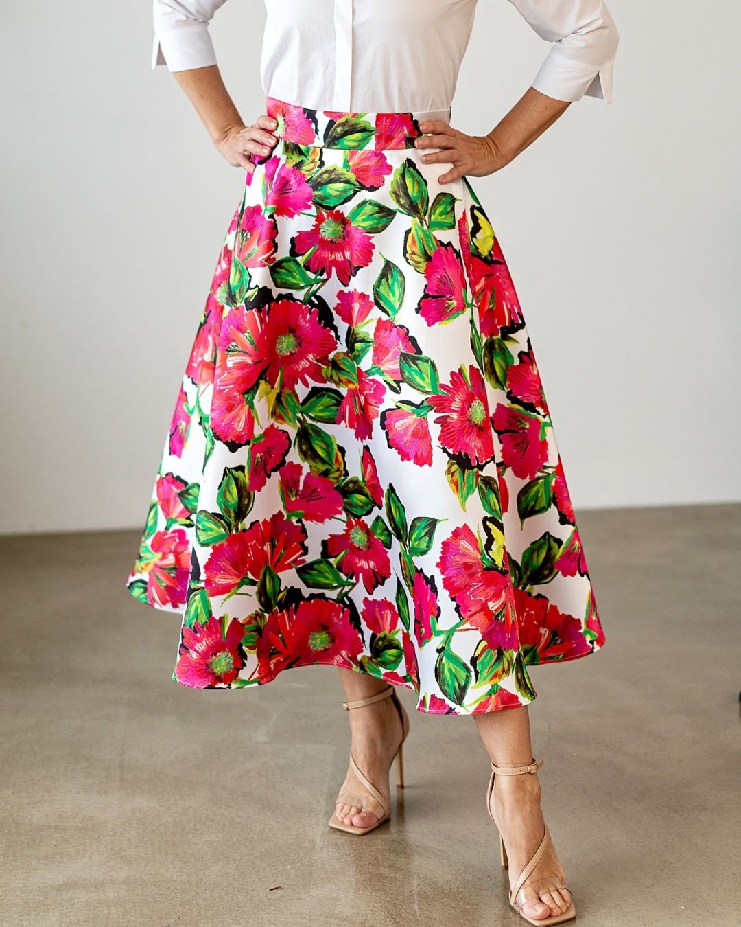 DAPHNE - exkluzívna sukňa "fuchsia flowers" - Image 4