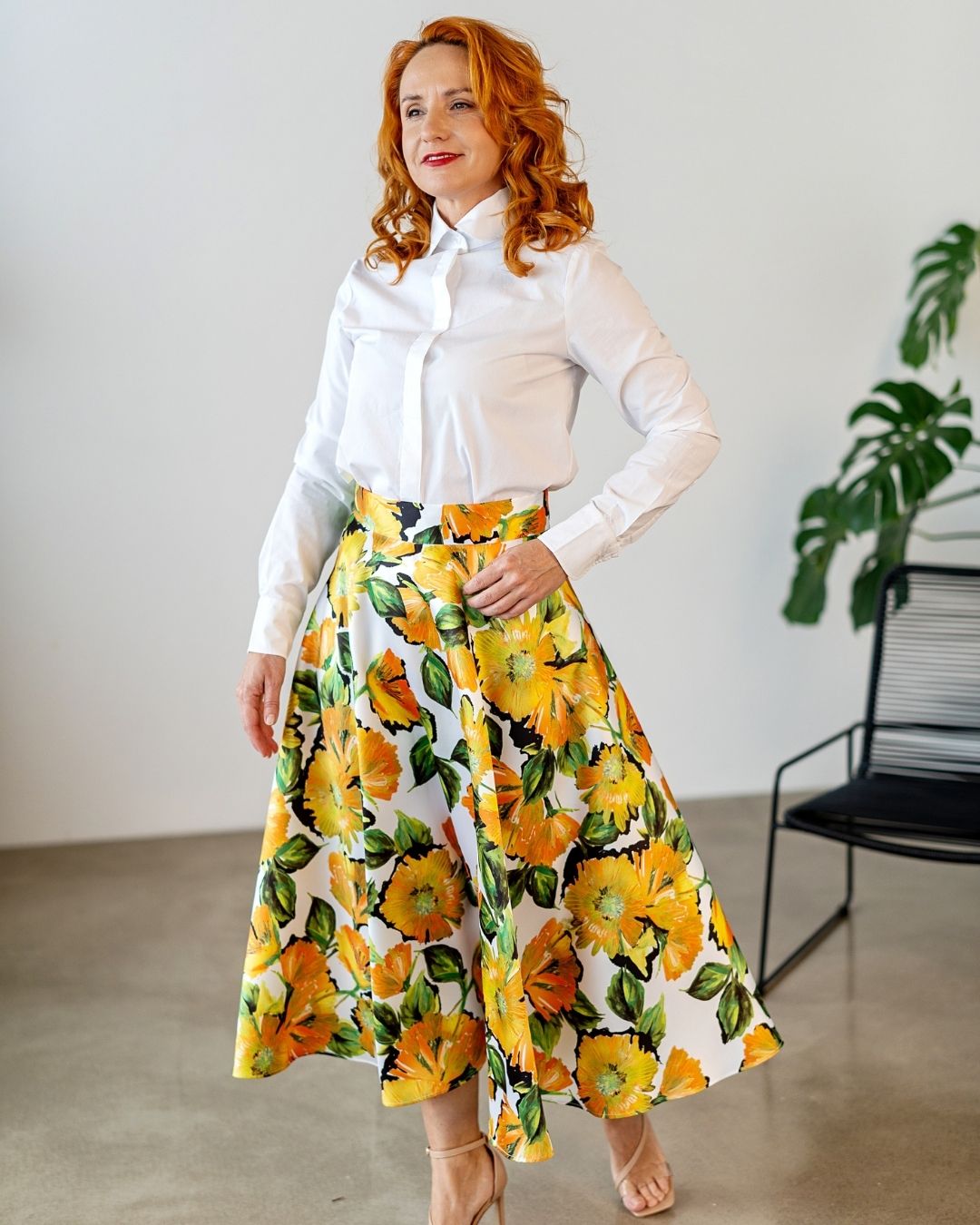 DAPHNE - exkluzívna sukňa "orange flowers" - Image 3