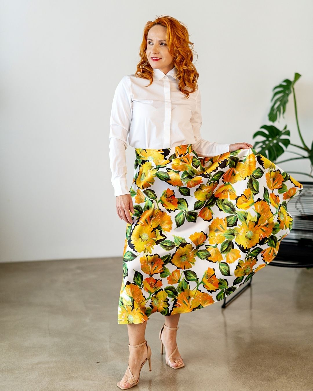 DAPHNE - exkluzívna sukňa "orange flowers" - Image 8