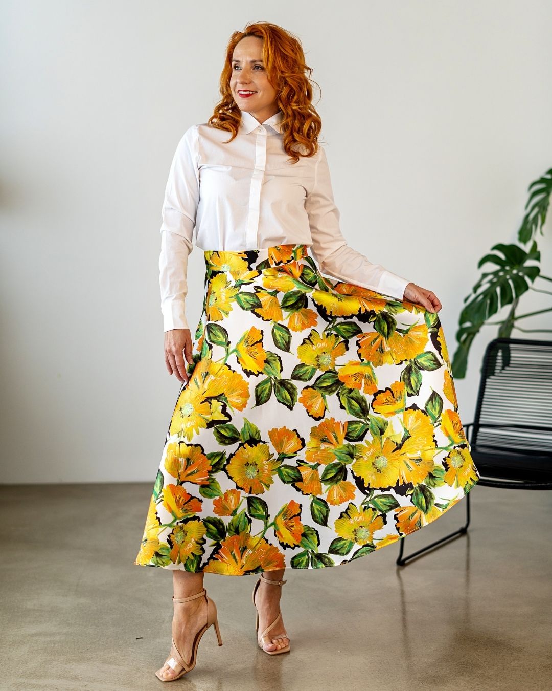 DAPHNE - exkluzívna sukňa "orange flowers" - Image 7
