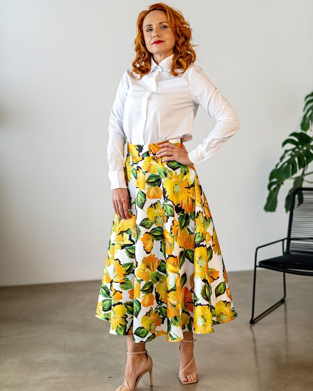 DAPHNE - exkluzívna sukňa "orange flowers" - Image 2