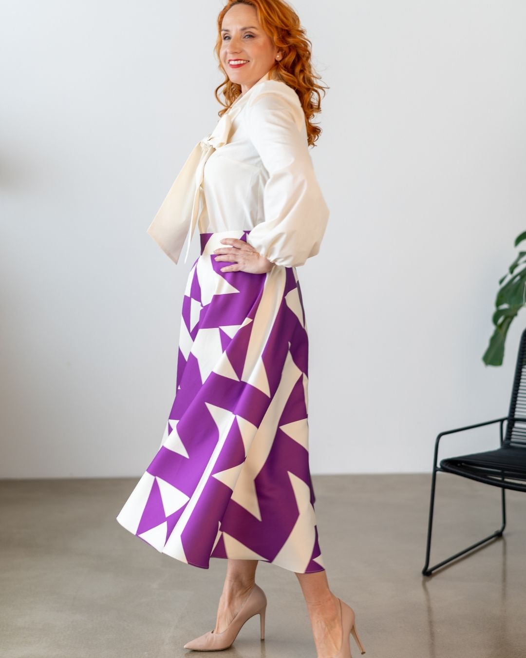 DAPHNE - exkluzívna sukňa "purple geometry" - Image 14