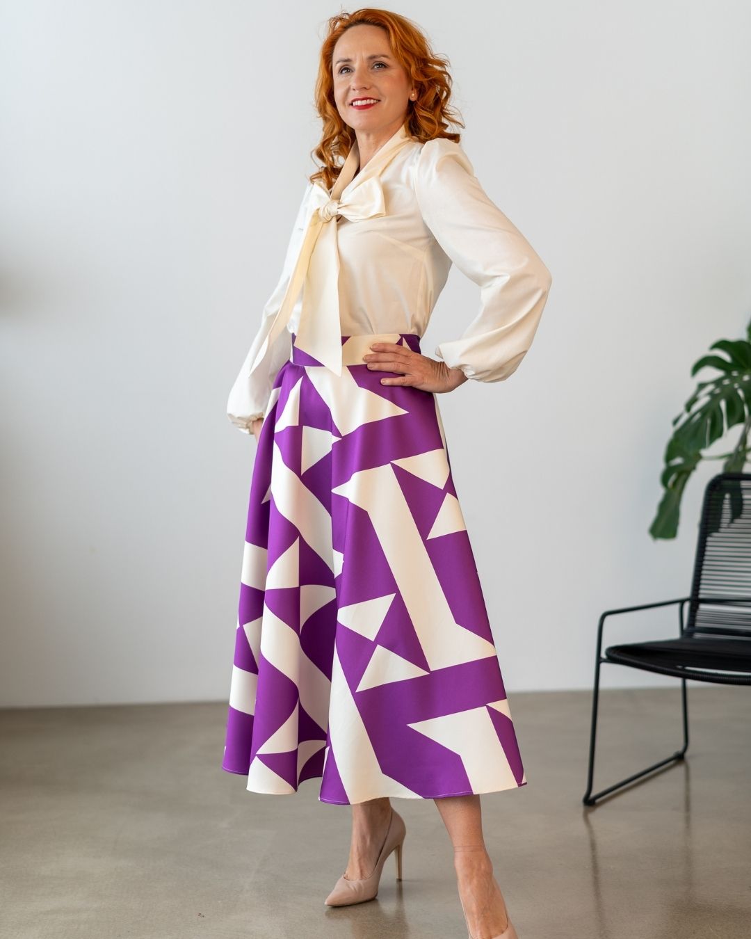 DAPHNE - exkluzívna sukňa "purple geometry" - Image 13