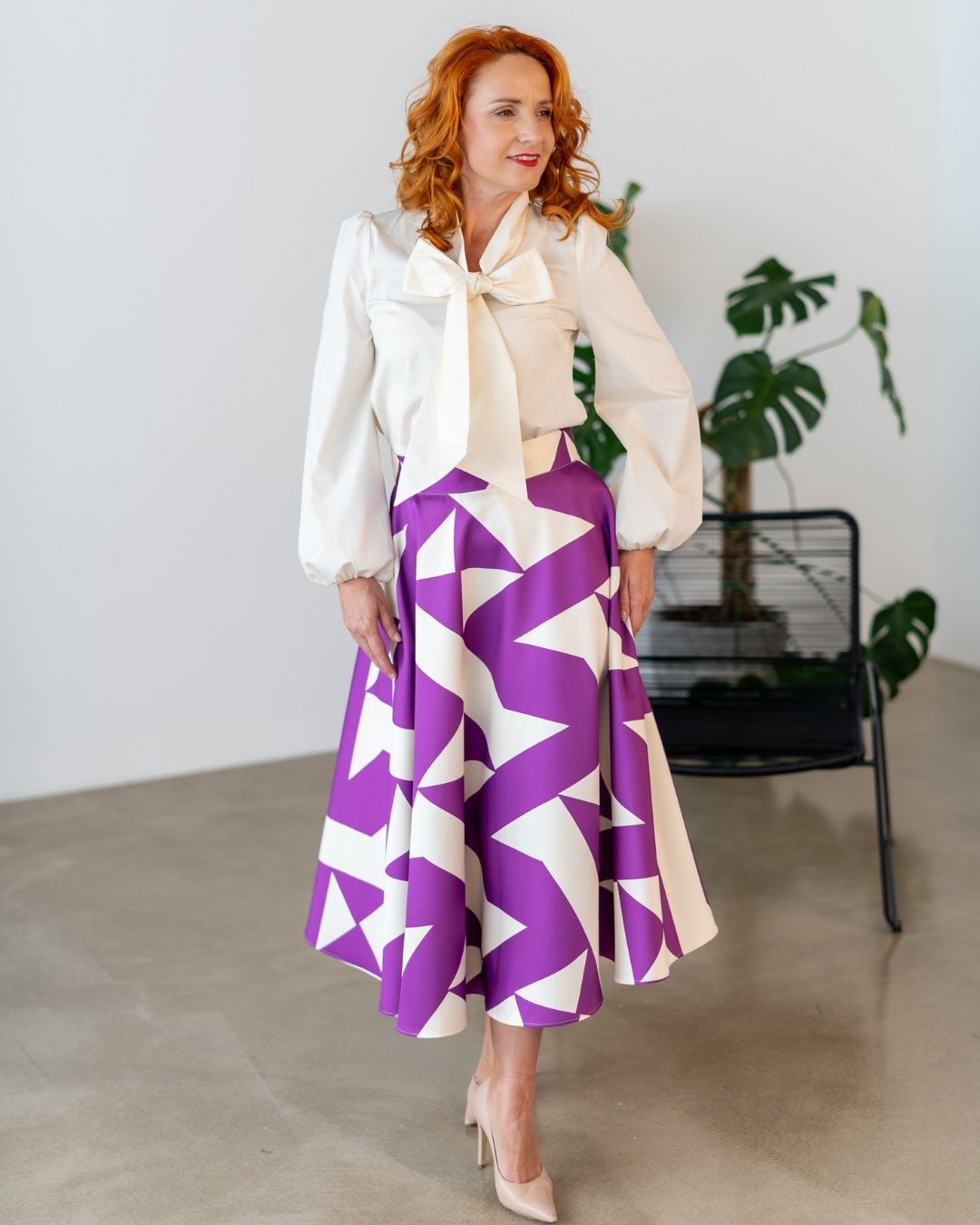 DAPHNE - exkluzívna sukňa "purple geometry" - Image 11