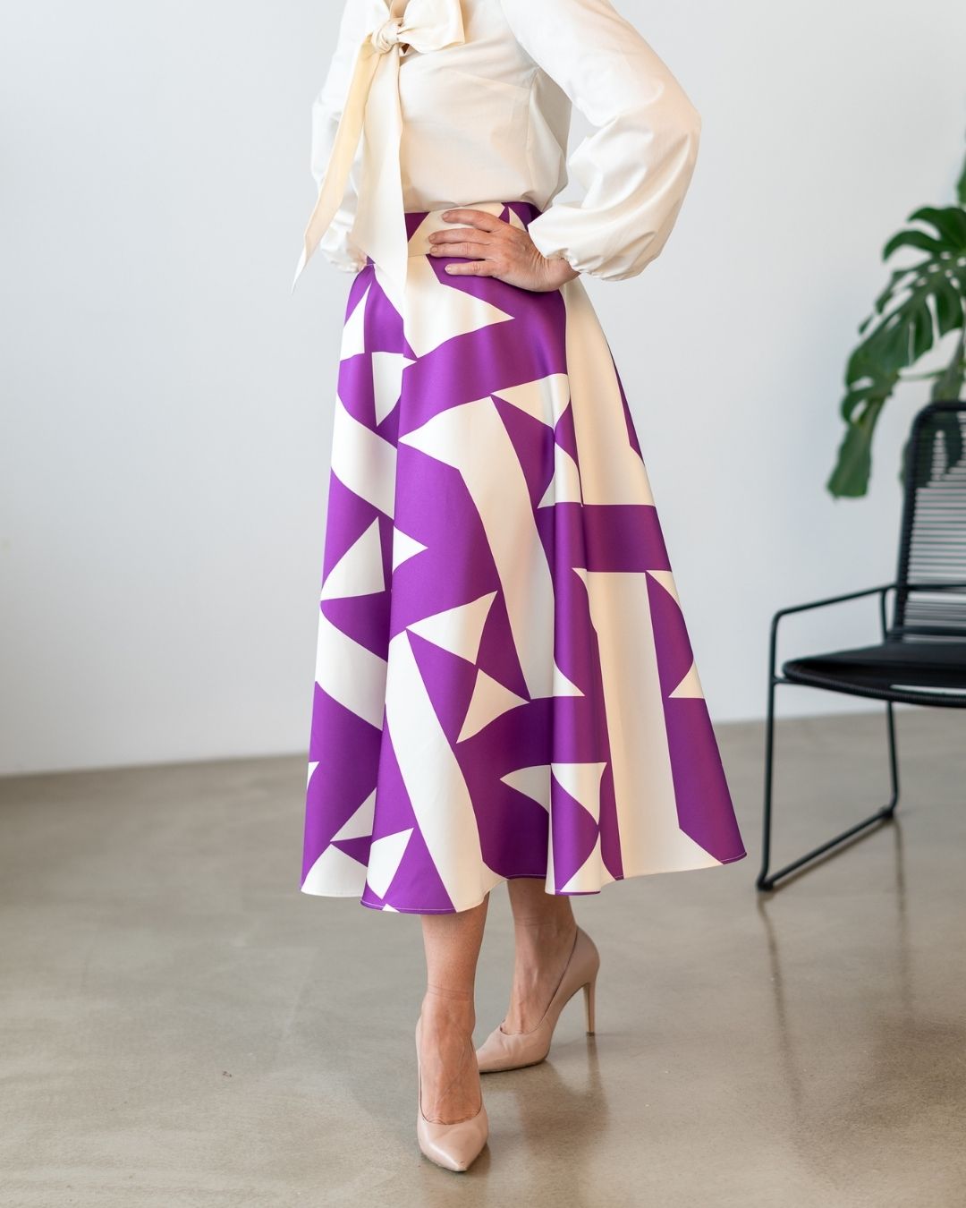 DAPHNE - exkluzívna sukňa "purple geometry" - Image 10