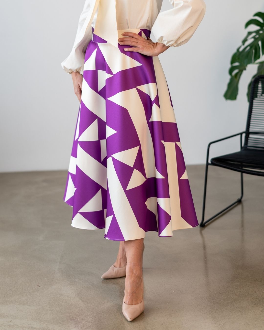 DAPHNE - exkluzívna sukňa "purple geometry" - Image 9