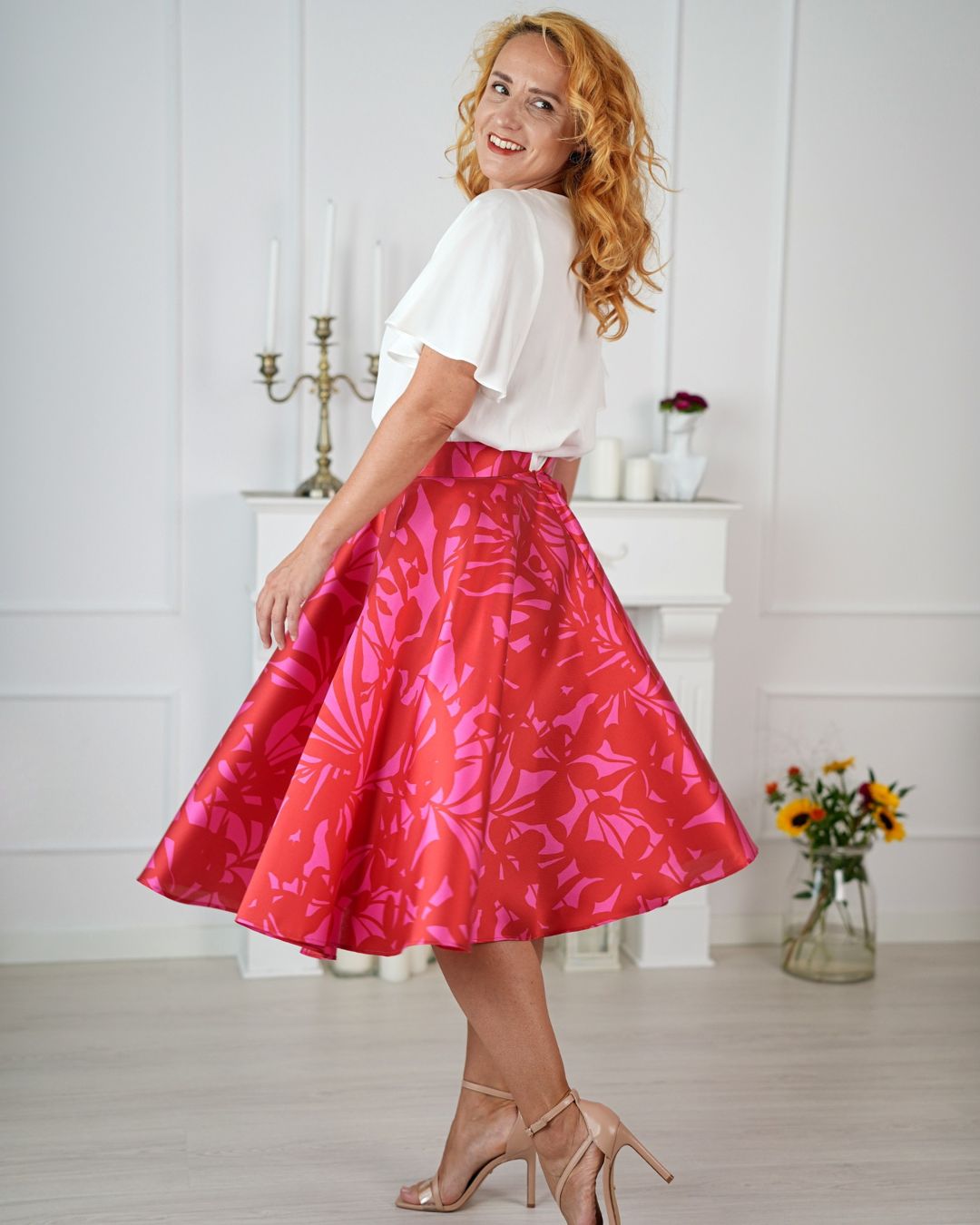 FELICITY - exkluzívna sukňa "red&fuchsia" - Image 3