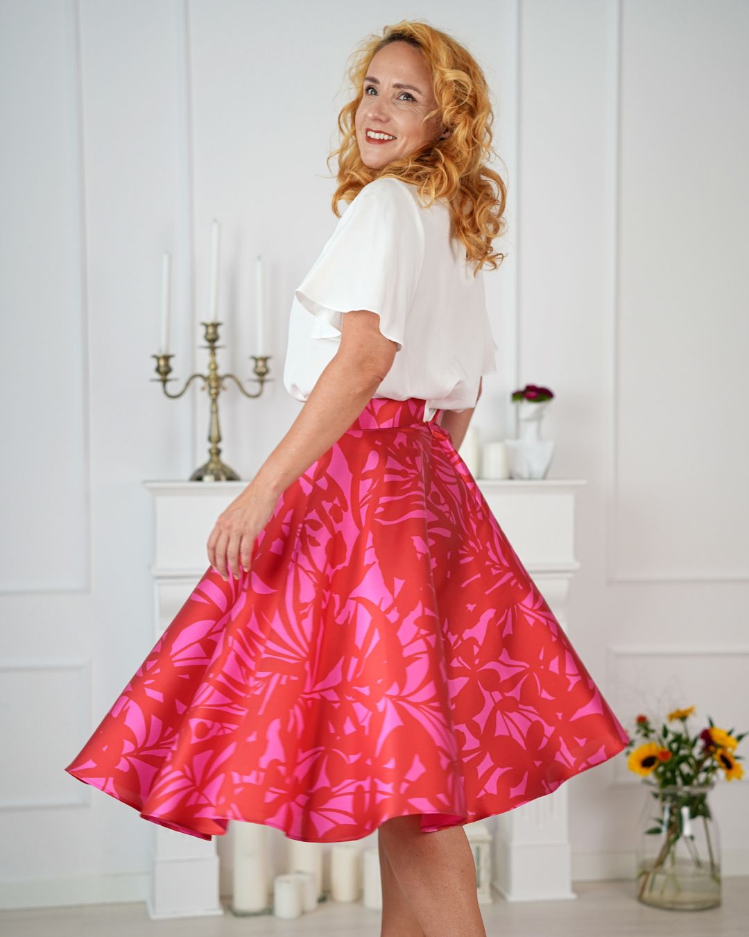 FELICITY - exkluzívna sukňa "red&fuchsia" - Image 4