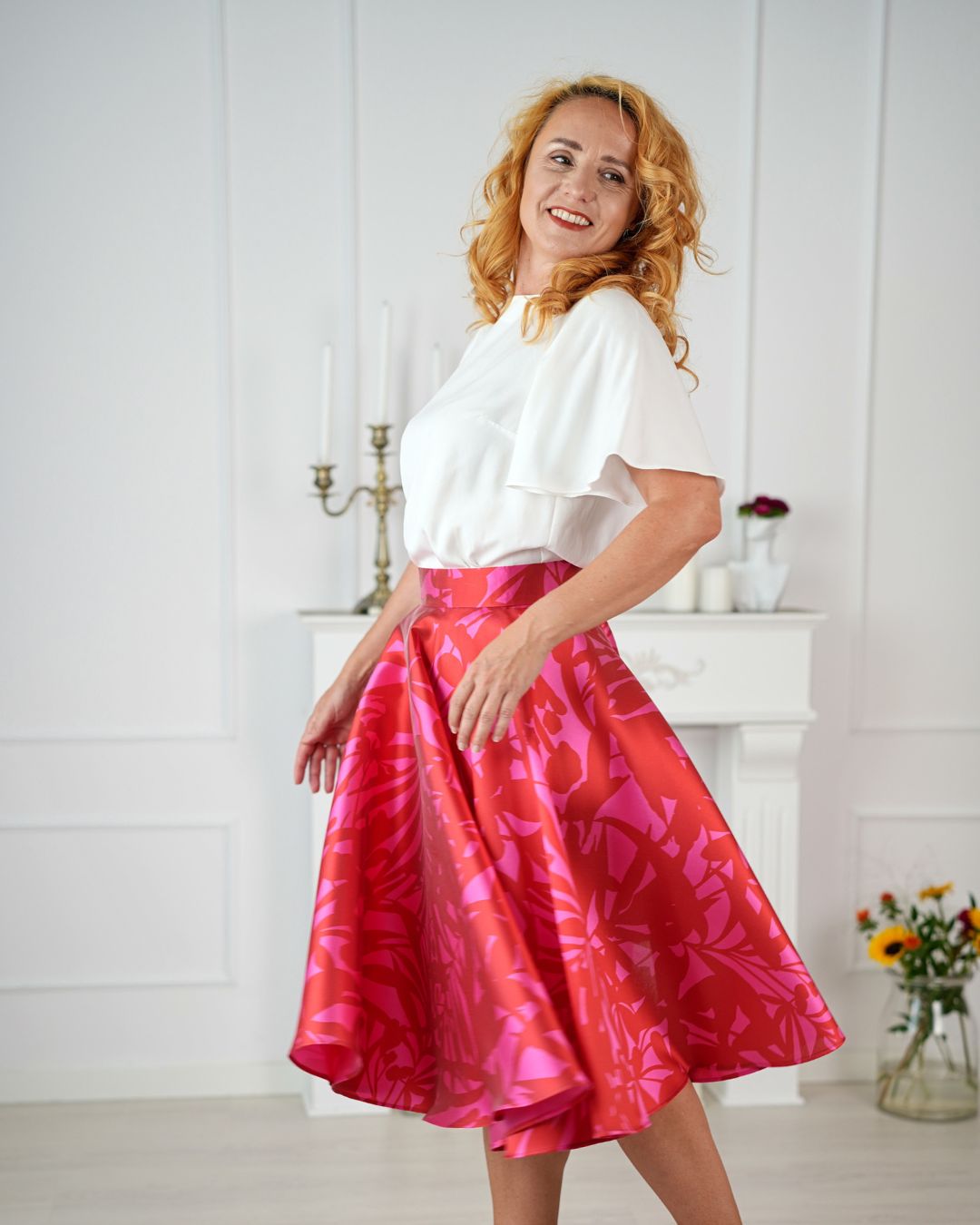 FELICITY - exkluzívna sukňa "red&fuchsia" - Image 9