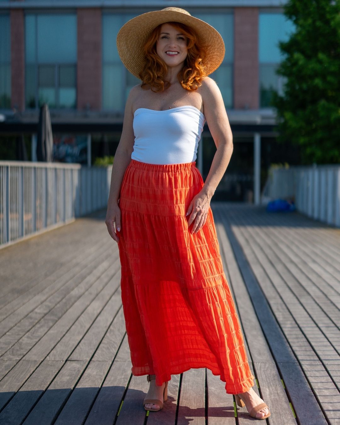 JULIA - letná maxi sukňa "coral" - Image 3