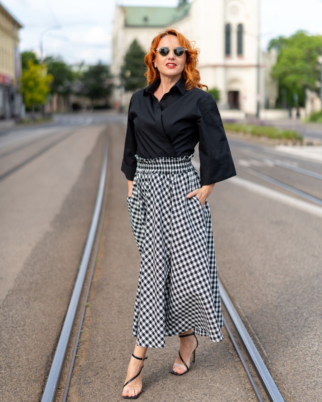 DUA - kockovaná sukňa "black" - Image 9