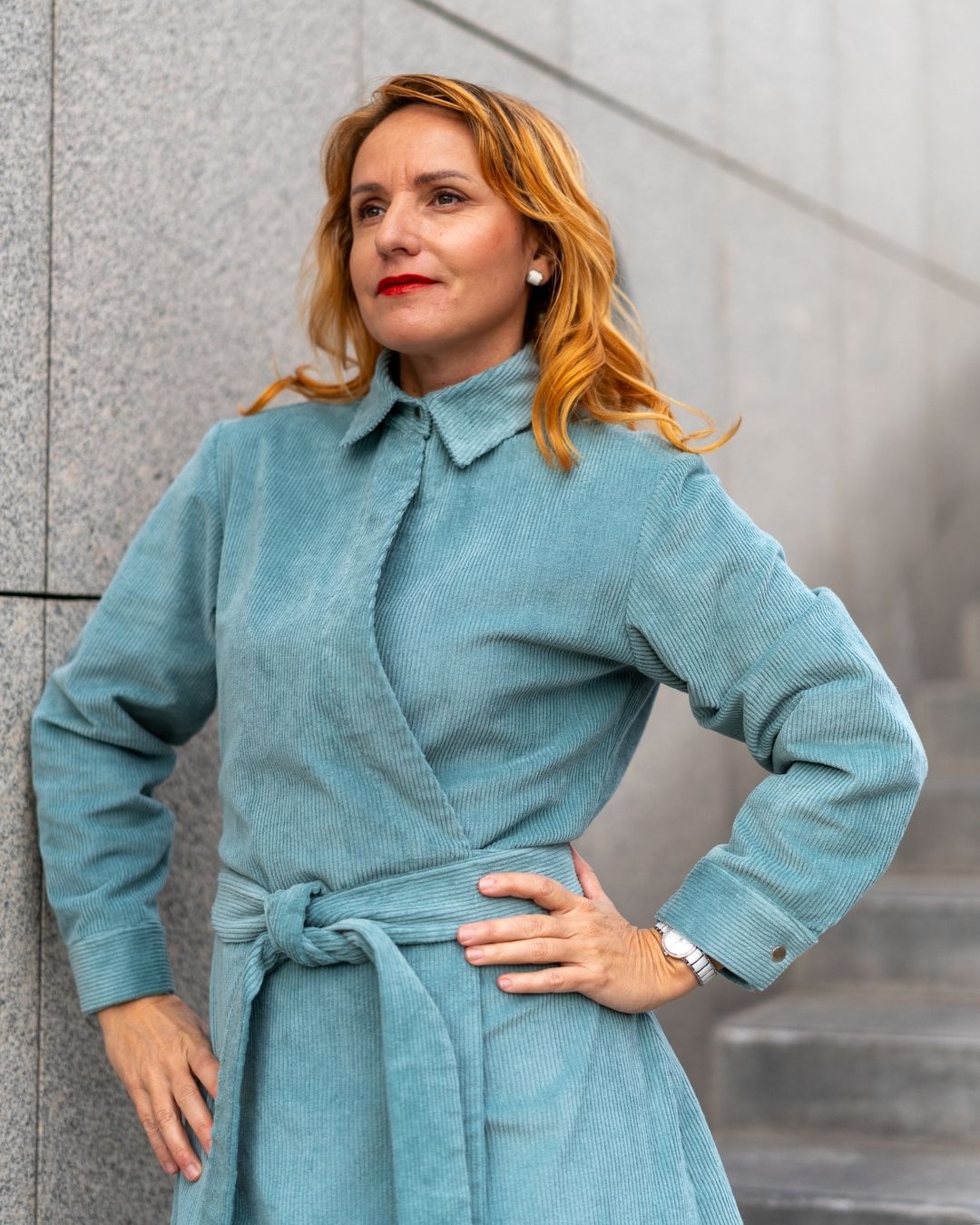 CORDELIA - menčestrové zavinovacie košeľové šaty "NOVÉ FARBY" - Image 20