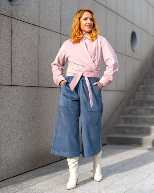 MANNY - menčestrové crop pants s výraznými vreckami  "NOVÉ FARBY"