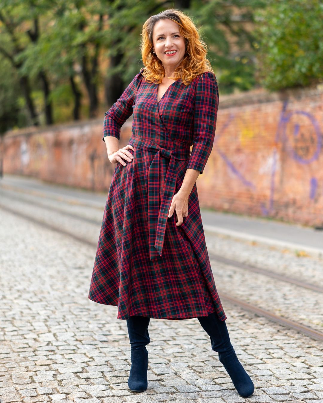 MARGARET - zavinovacie šaty zo škótskeho tartanu  "RôZNE VZORY" - Image 2